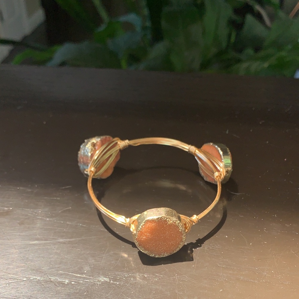 ✨LAST! Handmade Druzy Stone Wire Wrapped Bangle - Picture 6 of 9
